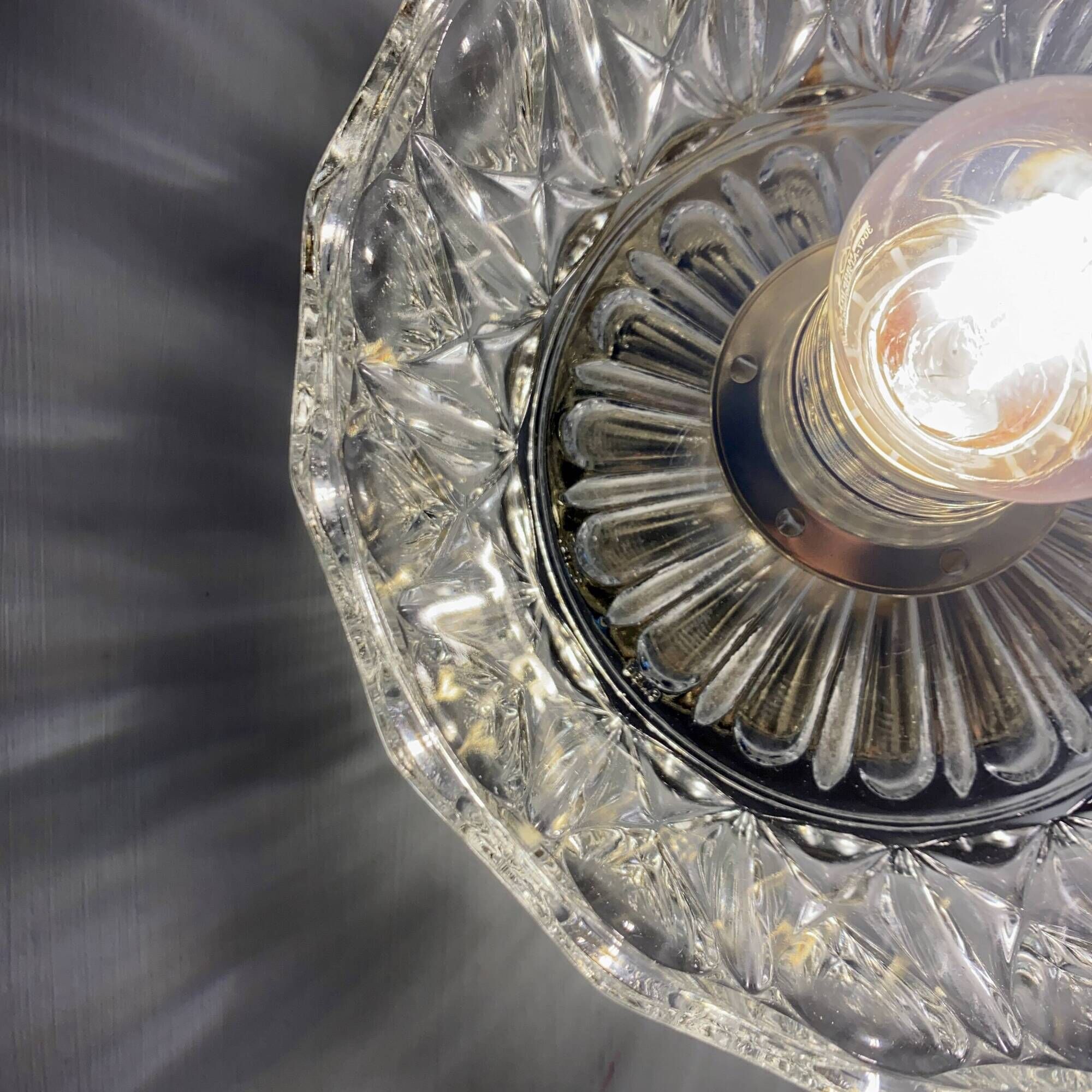 Vintage molded glass lampshade wall light - tableware collection -