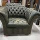 Fauteuil club Chesterfield vert antique