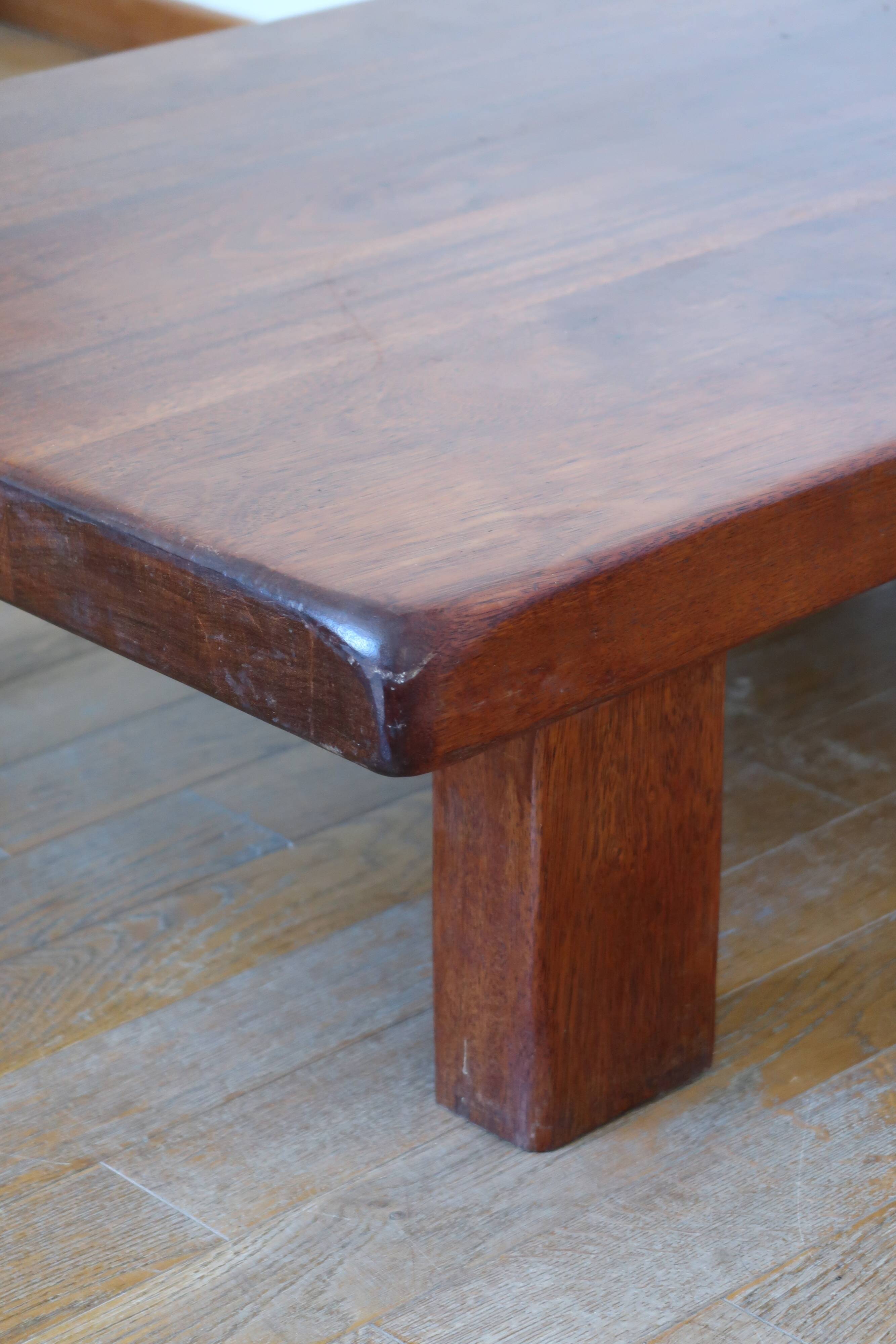 Brutalist coffee table in solid oak