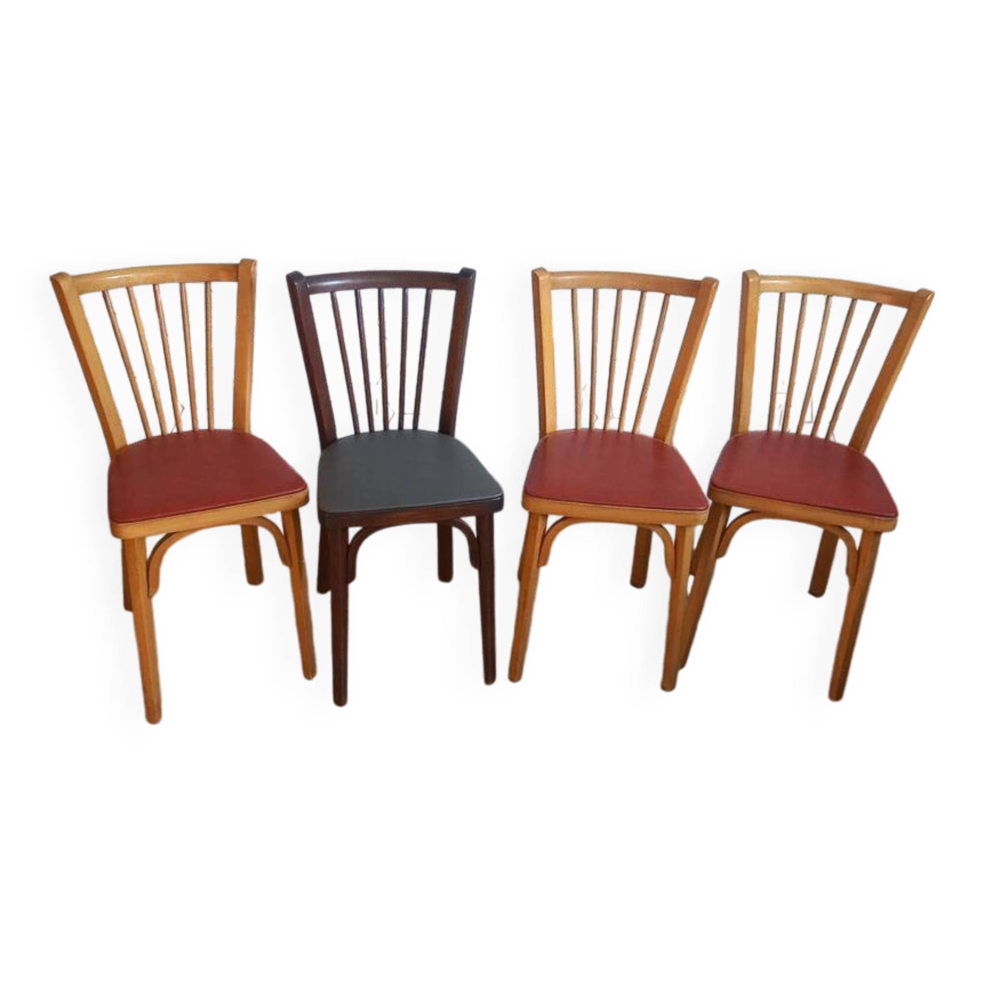 Set of 4 Baumann bistro chairs n°12 - 60s
