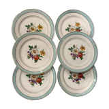 6 flat plates in half-porcelain Badonviller