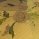 Large oval wooden tray with floral marquetry 50cm