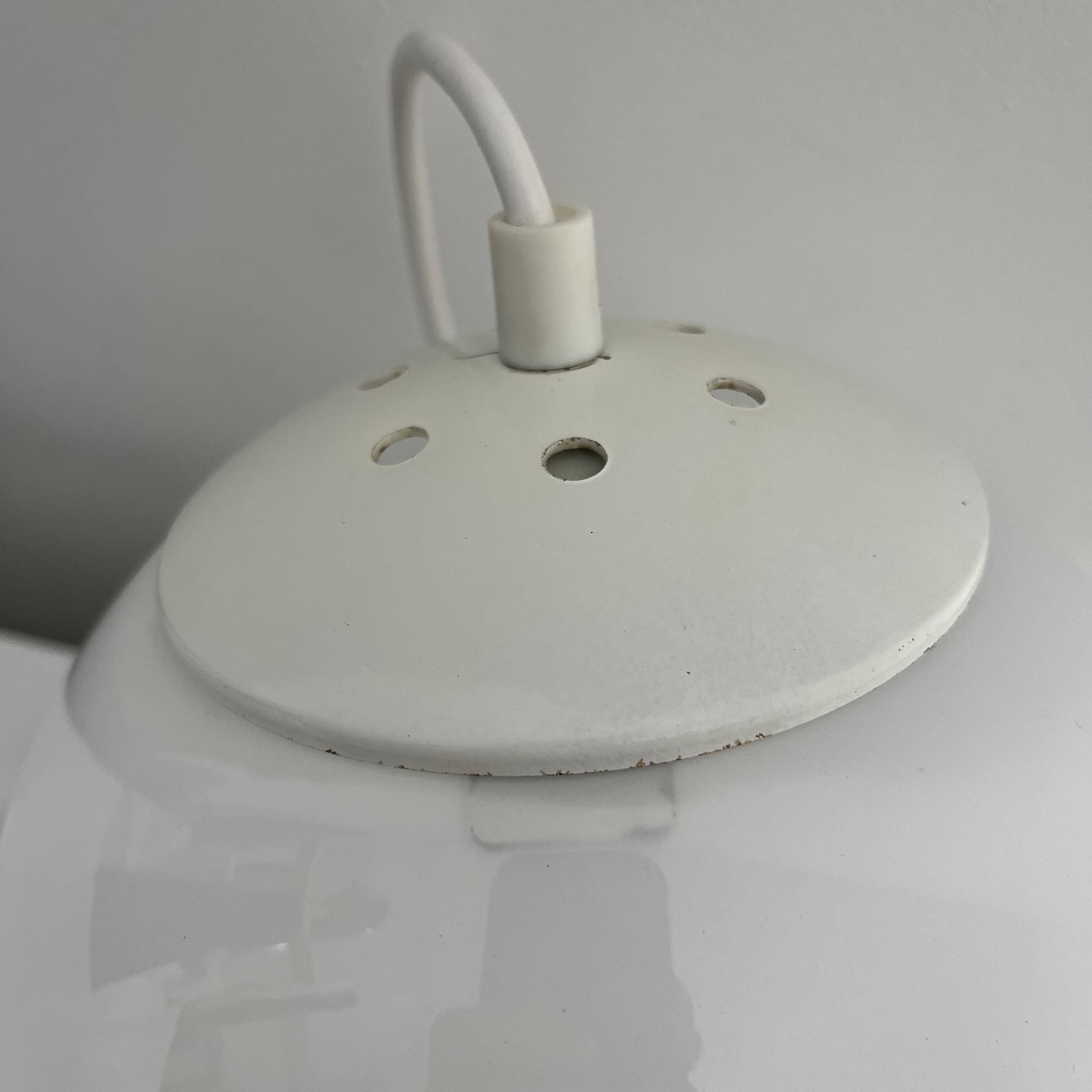 Spherical accent lamp in chrome steel and opaline glass space age