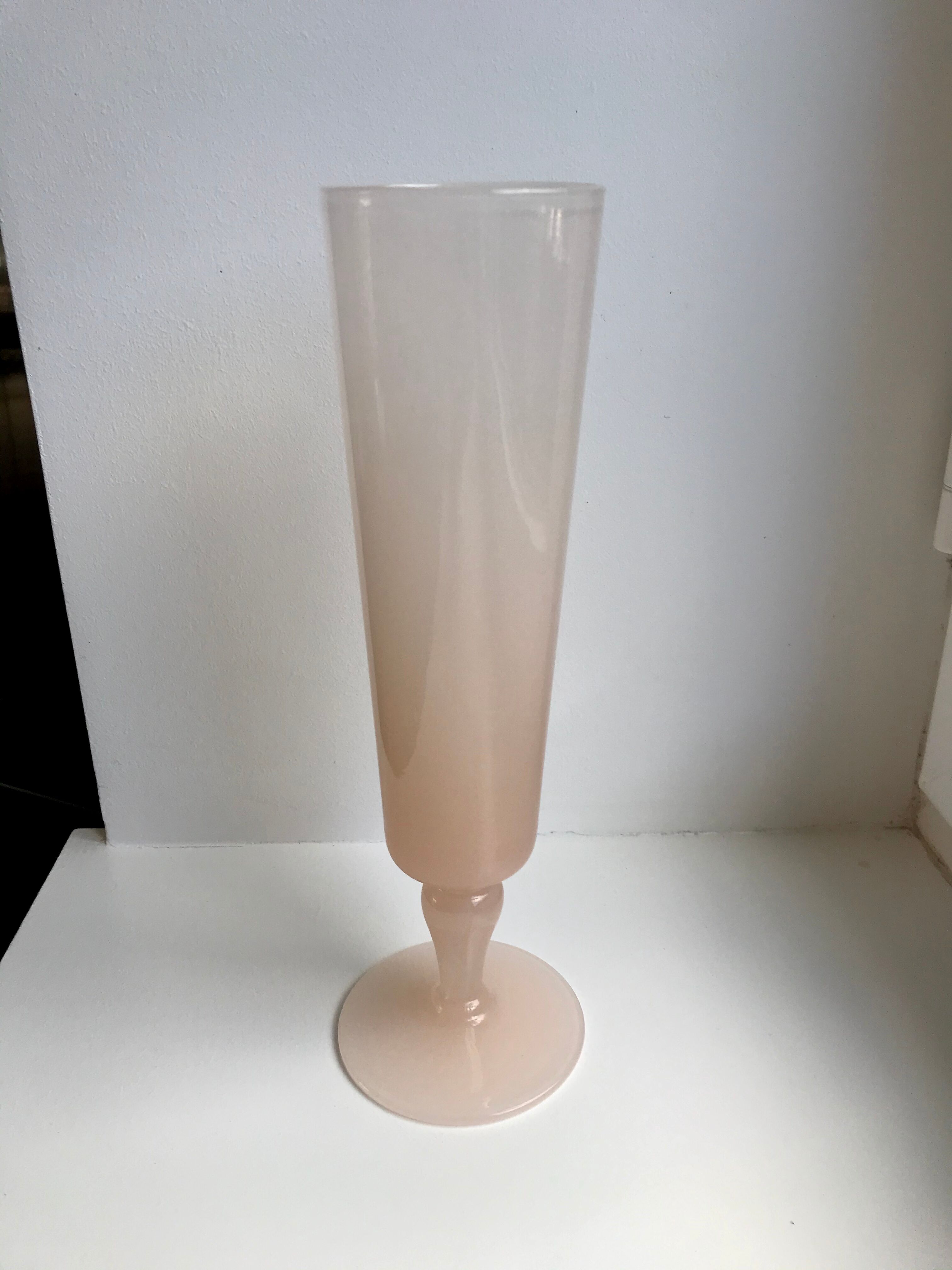 Powder pink opaline vase 60s