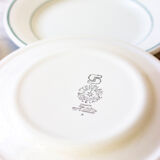 3 dessert plates bordered green - Pyroblan