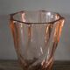 Rosaline vase, pink octagonal vintage glass