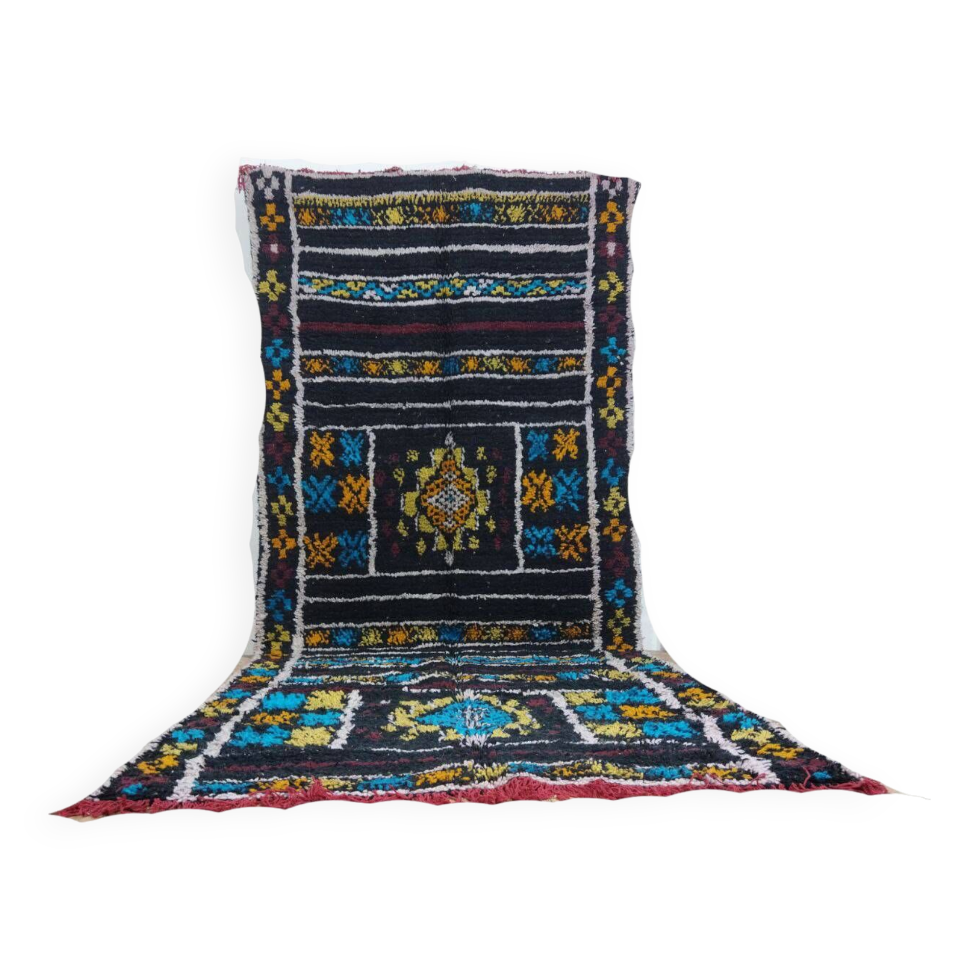 Handmade wool Berber rug 340 X 140 CM