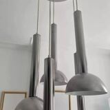 Vintage chrome and brushed metal suspension France 1970
