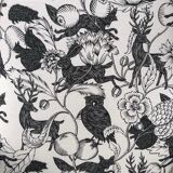 Fauteuil Voltaire tissu "chez Antoinette Poisson" noir mat