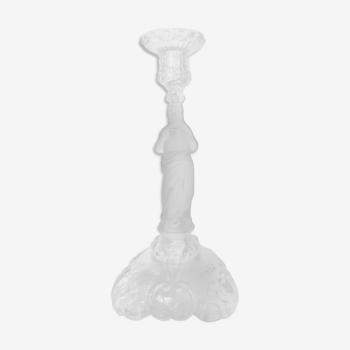 Crystal torch candlestick. Early 20th