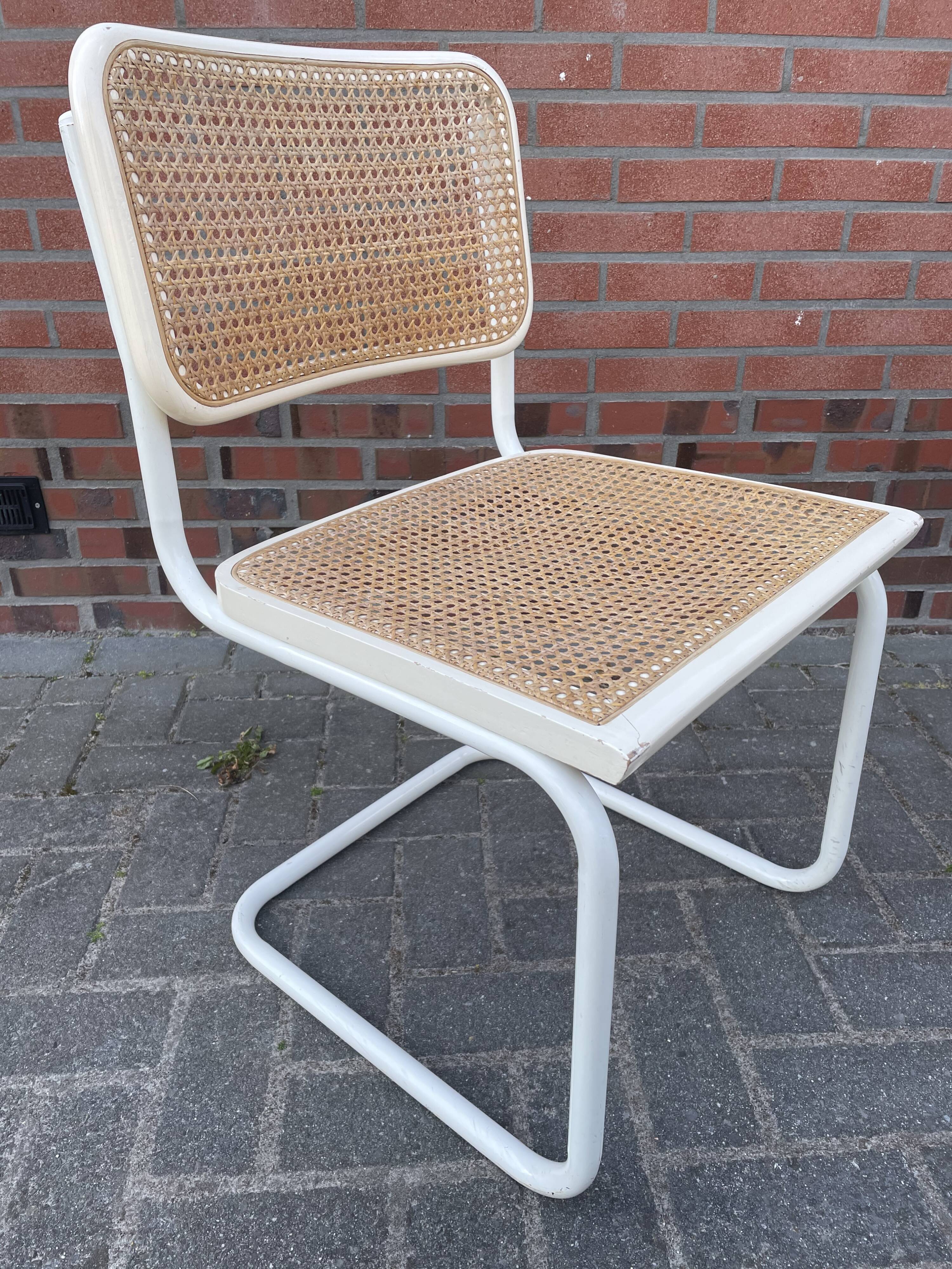 Cesca dining room chair designed by Marcel Breuer