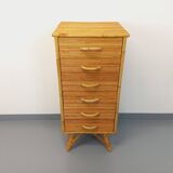 Vintage rattan chest of drawers from the 70s