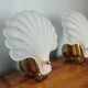 Vintage frosted glass shell wall sconces
