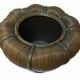 Grand cache-pot en rotin et bambou de style mid-century modern, années 1970