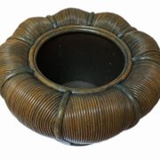 Large Mid-Century Modern Rattan Bamboo Cachepot Plant Holder, 1970s
