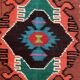 Moldavian runner rug with stylized flowers and geometric design