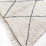 Tapis berbère Beni Ouarain à losanges noirs 306x199cm