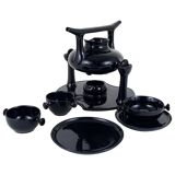 Complete tea service set and plates by Luigi Colani Zen, earthenware, Friesland, Germany, 1970s.