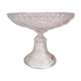 Compotier ancien en verre pressé moulé Portieux