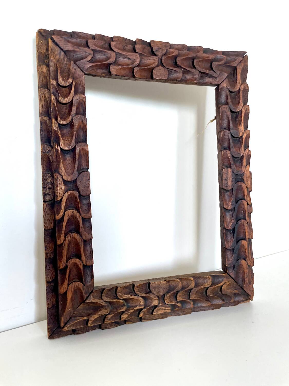 Antique handcarved frame Cedarwood 23.5 cm x 18.5 cm