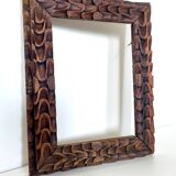 Antique handcarved frame Cedarwood 23.5 cm x 18.5 cm