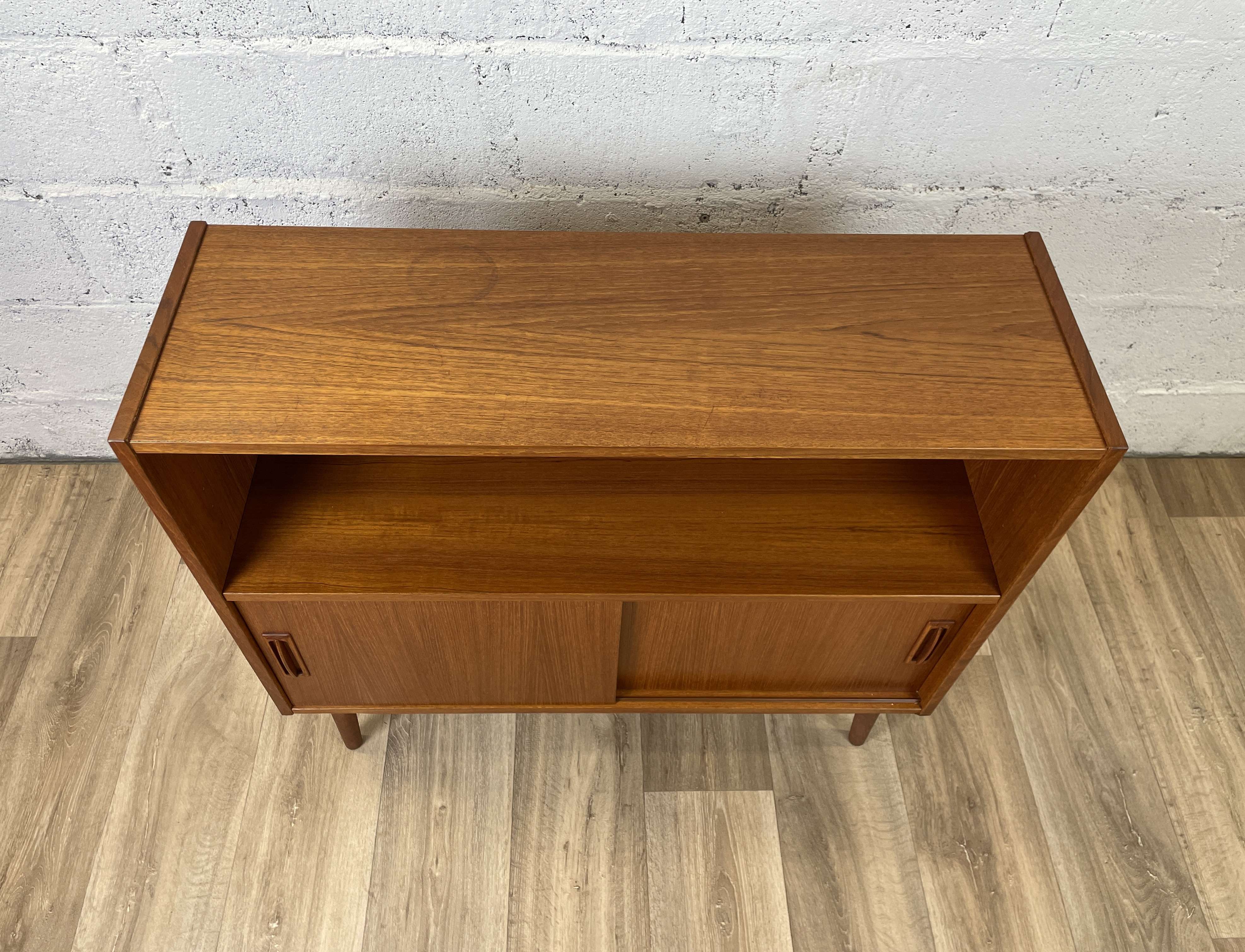 Vintage scandinavian teak sideboard bookcase, 60s