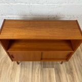 Vintage scandinavian teak sideboard bookcase, 60s