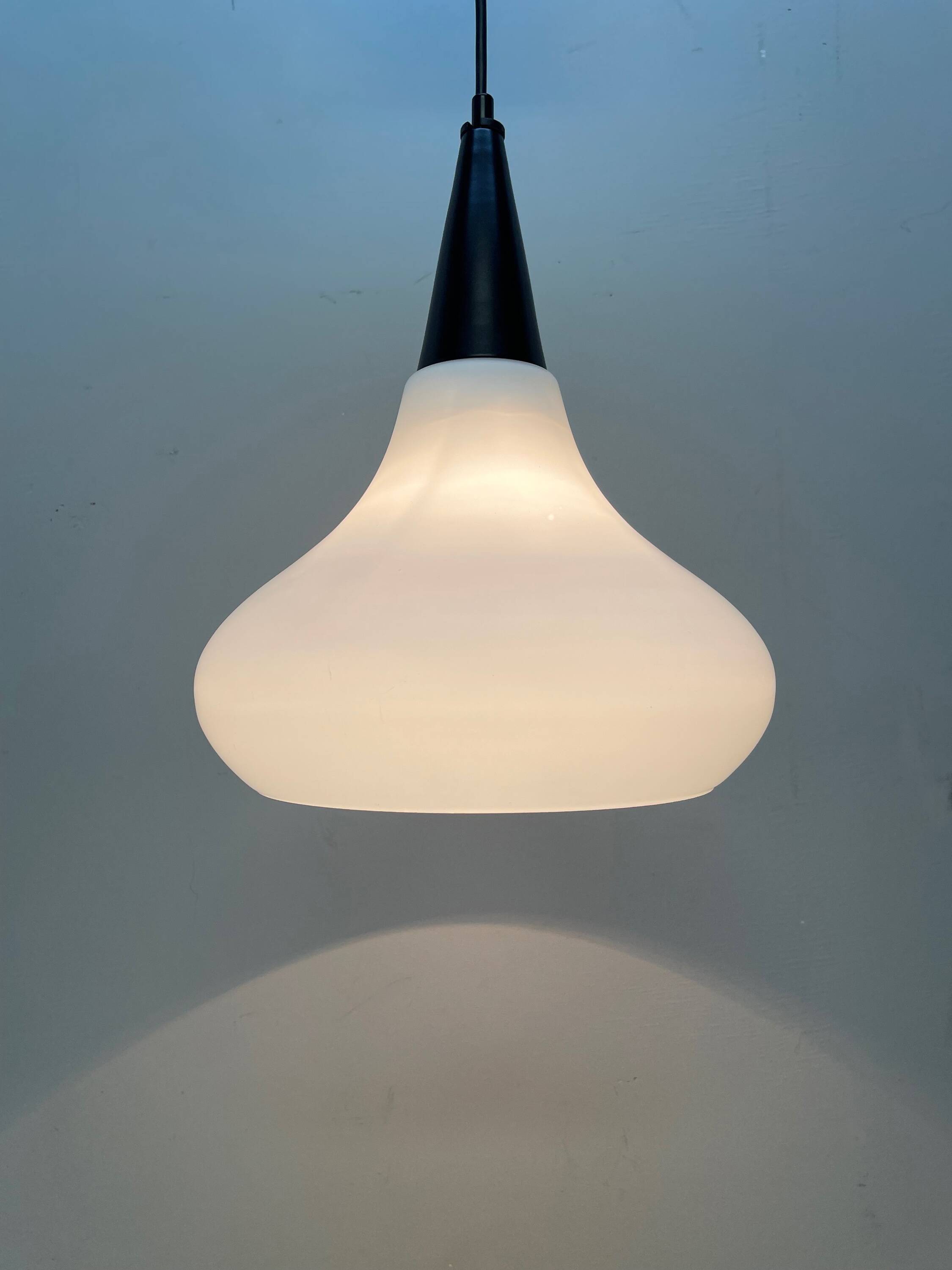 Vintage pendant lamp made of opal glass