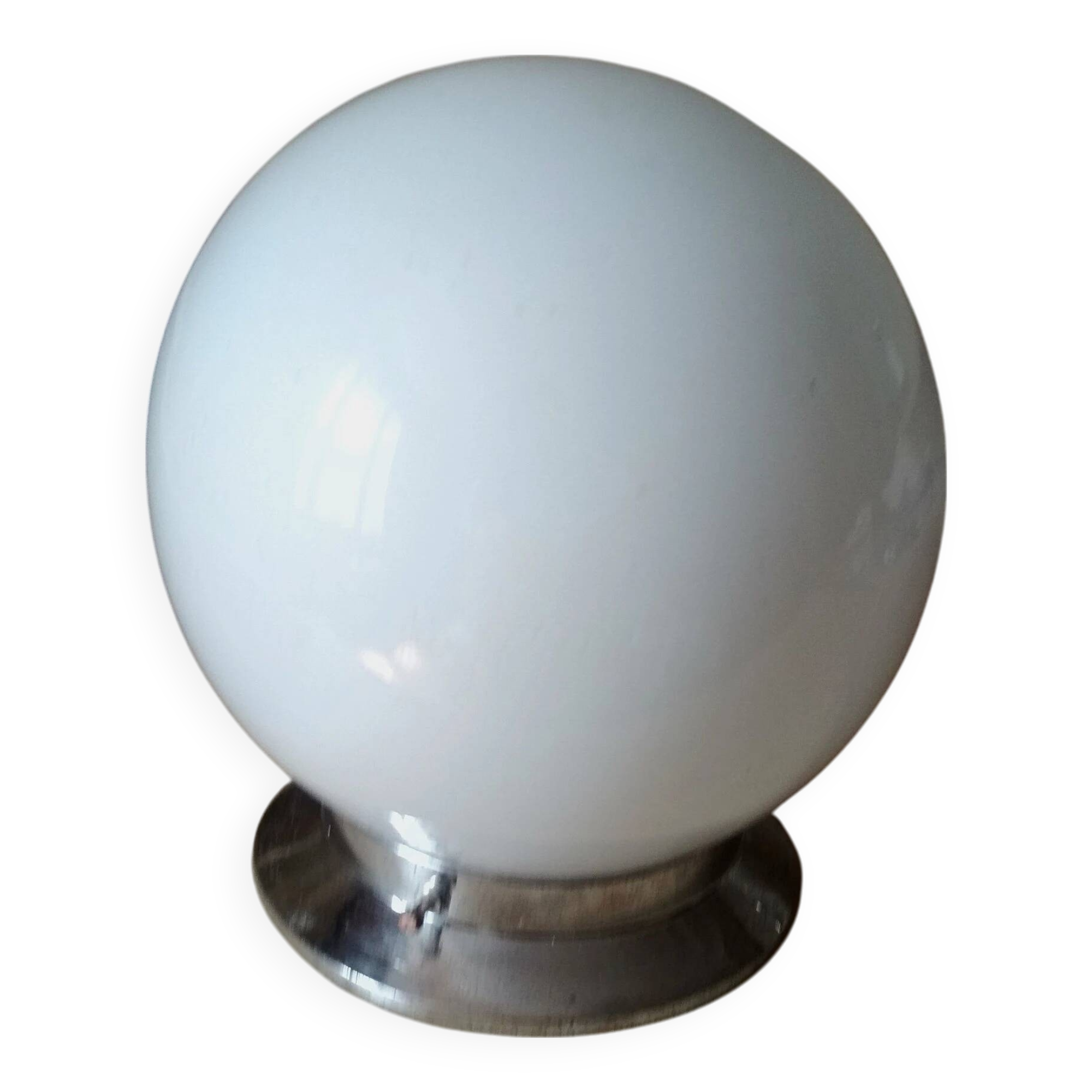 1940s ceiling light, white opaline globe