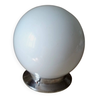 1940s ceiling light, white opaline globe