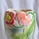 Large antique St Clément vase in barbotine Anemones hand painted