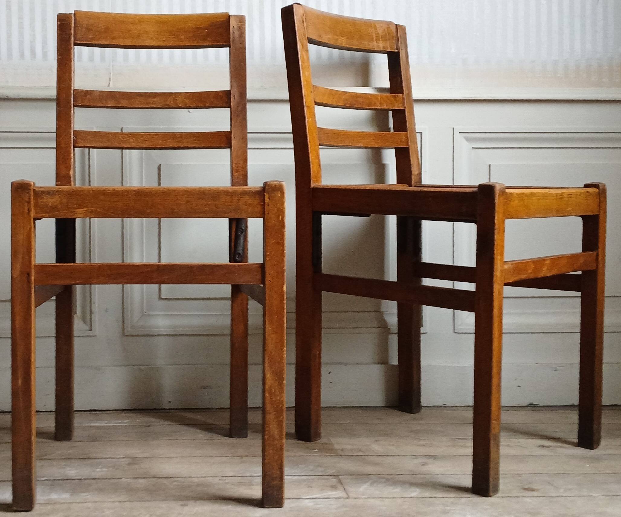 2 chaises bistrot reconstruction "Gabriel" 1945