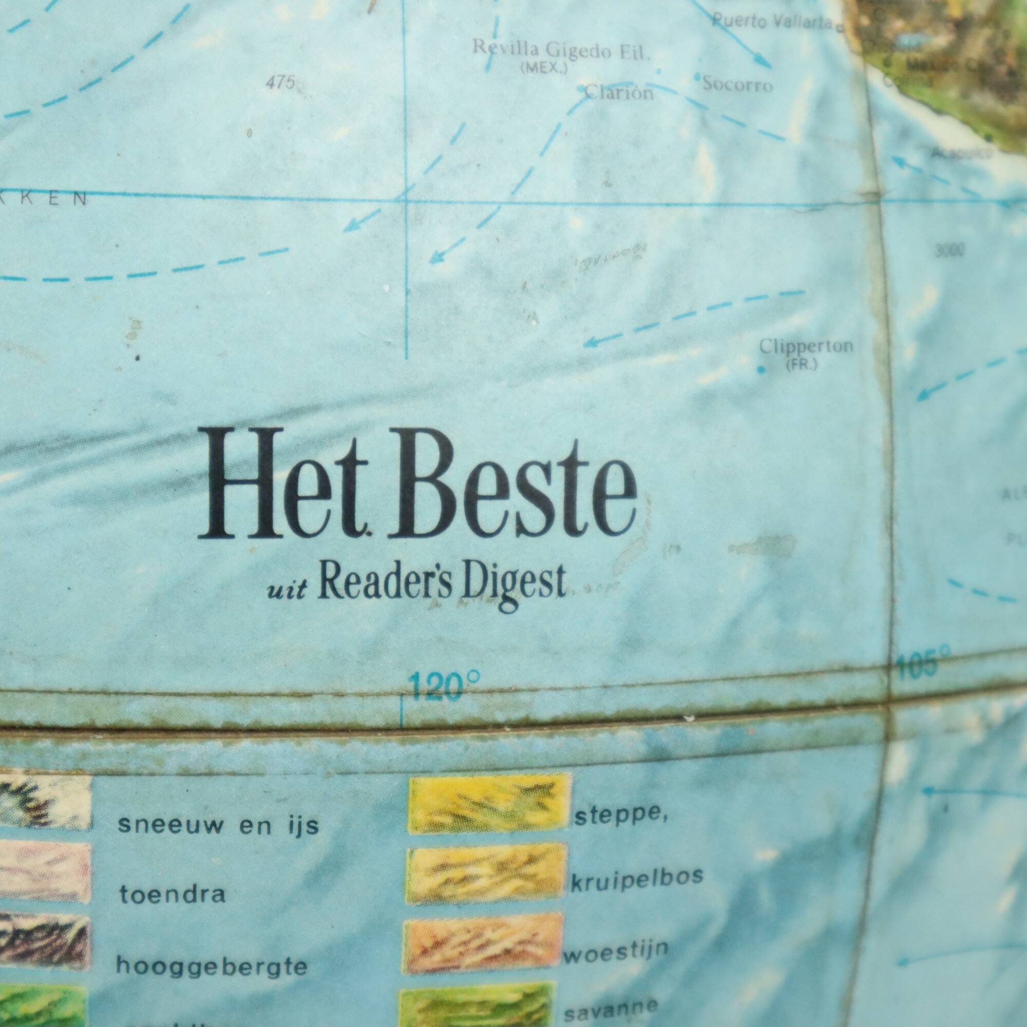 Globe Sixties Gyroscopic Globe With Relief Reader's Digest 40cm