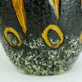 scheurich 1960s 70s VASE jug model 279-38 black and white fat lava abstract decor