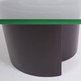 Spiralling wood and glass coffee table, c.1970