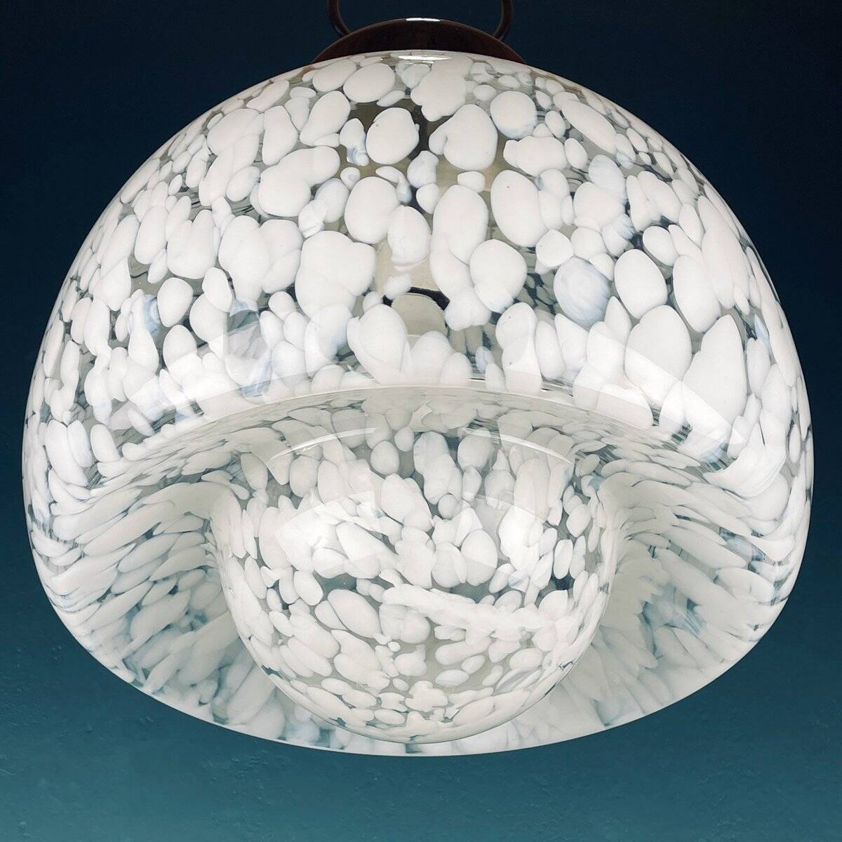 Mid-Century White Murano Suspension, Italy, 1960s