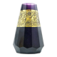 Art Deco vase, amethyst glass, gilded oroplastic, Moser, Czechoslovakia, 1930s