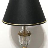 Lampe de chevet en verre ciselé et laiton doré