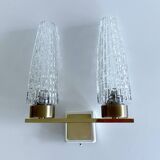 Vintage Glass & Brass Wall Light