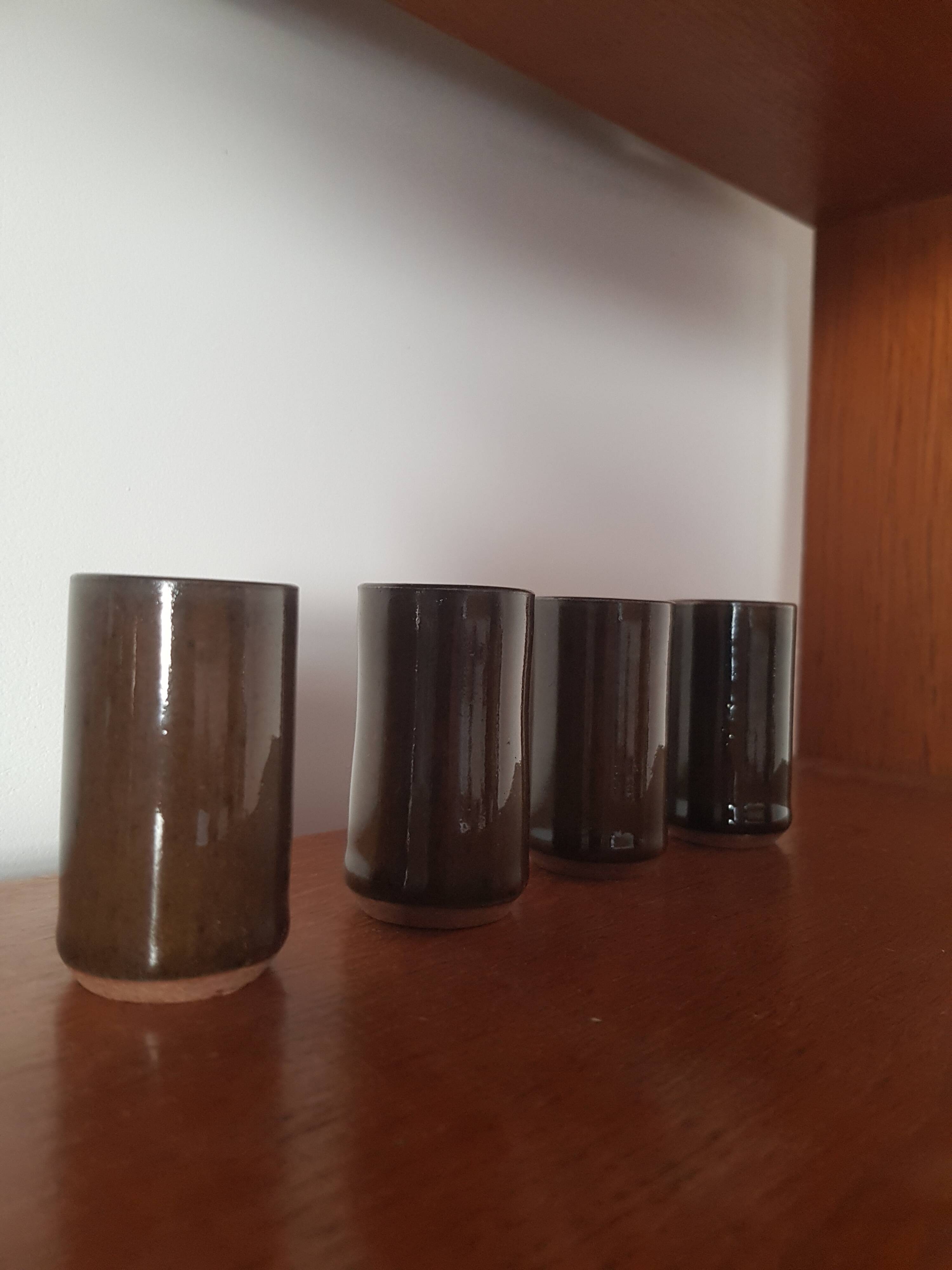 Set of 4 stoneware glasses