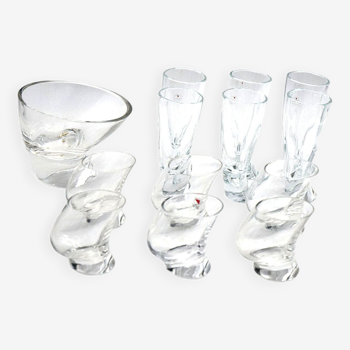 Angelo Mangiarotti for Cristallerie Il Colle 1970s drinking set