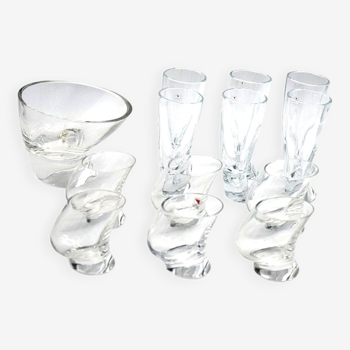 Service de verres Angelo Mangiarotti pour Cristallerie Il Colle Sets 1970s