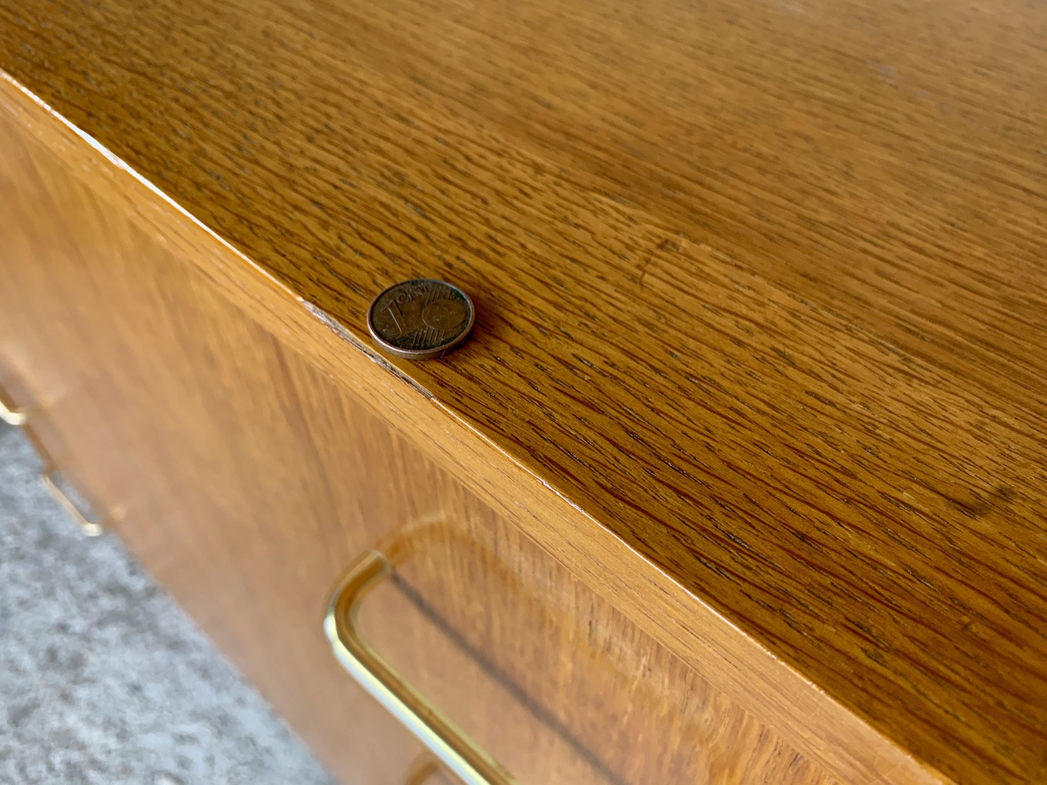 Commode vintage bicolor à 4 tiroirs, circa 70's