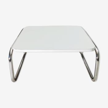 Coffee table 70's white and chrome