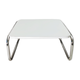 Coffee table 70's white and chrome
