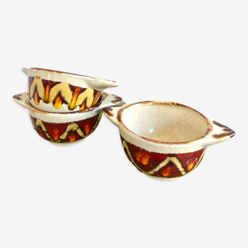 3 stoneware bowls with Saint Clément ears