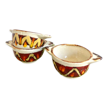 3 stoneware bowls with Saint Clément ears