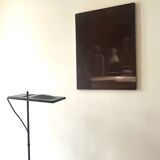 Oil painting on canvas, black and brown composition, 1974