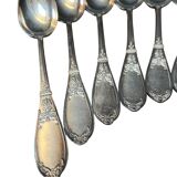 Set of twelve silver plated soup spoons