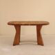 Table in solid elm, Atelier C. Demoyen, France, 1980s